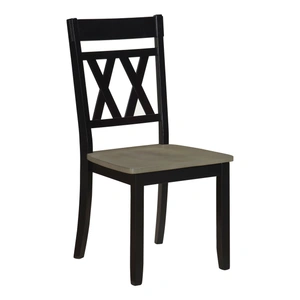 Homelegance Ogden Wood Side Chair, Graywash/Antique Black (Set of 2)