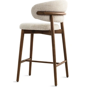 Calligaris Oleandro Fabric/Wood Customizable Counter Stool