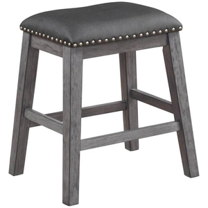 Homelegance Timbre Transitional Vinyl Counter Height Chair, Grey/Black (Set of 2)