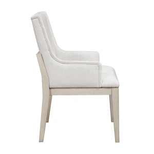 Homelegance Tundra Fabric/Wood Arm Chair, Ivory (Set of 2)