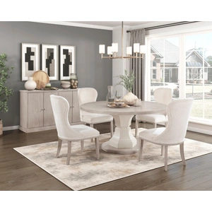 Homelegance Lofton Round Wood Dining Table, Light Gray/White