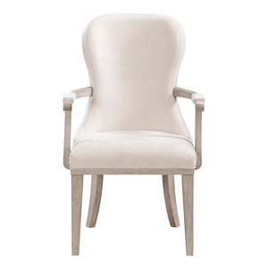 Homelegance Lofton Wood/Fabric Arm Chair, Ivory (Set of 2)
