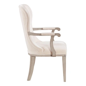 Homelegance Lofton Wood/Fabric Arm Chair, Ivory (Set of 2)