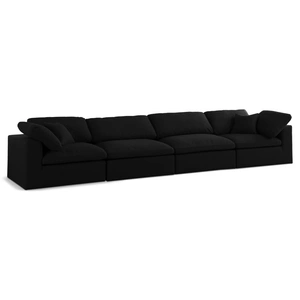 Meridian Furniture Serene 158-inch Linen Fabric Deluxe Comfort Modular Sofa