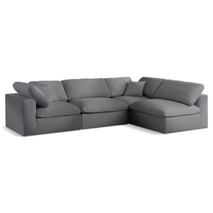Meridian Furniture Serene 119-inch 4-Piece Linen Fabric Deluxe Comfort Modular Sectional