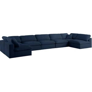 Meridian Furniture Serene 197-inch 7-Piece Linen Fabric Deluxe Comfort Modular Sectional