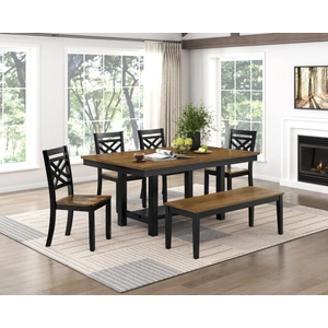 Homelegance Tyler Wood Dining Bench, Brown/Black