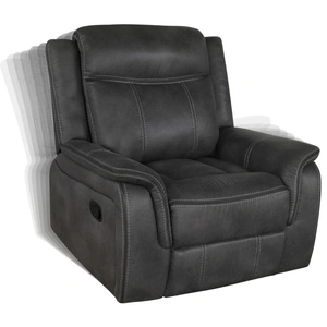 Coaster Lawrence Microfiber Tufted Back Glider Recliner, Charcoal