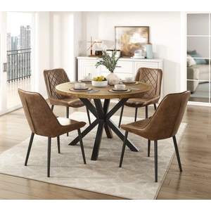 Homelegance Strata Round Wood Dining Room Set, Brown