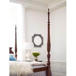 Kincaid Hadleigh Rice Wood Carved Poster Bed, Wild Black Cherry