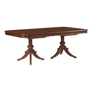 Kincaid Hadleigh Rectangular Wood Extendable Double Pedestal Dining Table, Wild Black Cherry