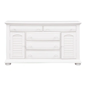 Liberty Furniture Summer House I MDF/Wood 2-Door 5-Drawer Dresser in Oyster White