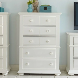 Liberty Furniture Summer House I Wood 5-Drawer Chest, Oyster White