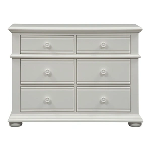 Liberty Furniture Summer House I Wood 6-Drawer Media Chest, Oyster White