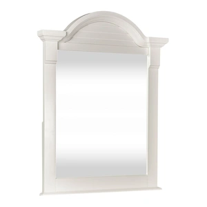 Liberty Furniture Summer House Arched Wood Small Mirror, Oyster White