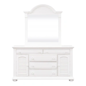 Liberty Furniture Summer House I Arched Wood Mirror, Oyster White