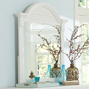 Liberty Furniture Summer House I Arched Wood Mirror, Oyster White