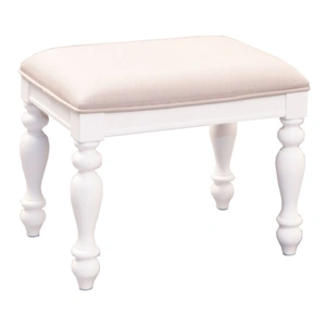 Liberty Furniture Summer House I Linen/Wood Vanity Stool, Oyster White