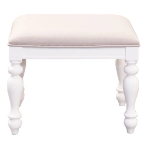 Liberty Furniture Summer House I Linen/Wood Vanity Stool, Oyster White