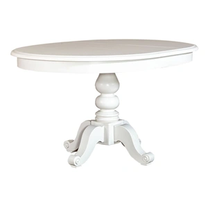 Liberty Furniture Summer House Round Wood Extendable Dining Table, Oyster White