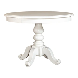 Liberty Furniture Summer House Round Wood Extendable Dining Table, Oyster White
