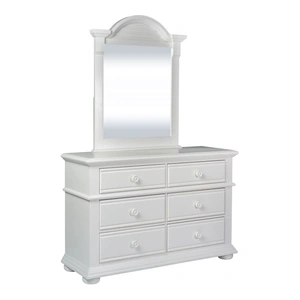 Liberty Furniture Summer House MDF/Wood 6-Drawer Double Dresser & Mirror in Oyster White