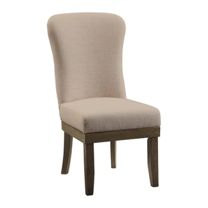 ACME Landon Fabric Dining Chair, Beige & Salvage Brown (Set of 2)