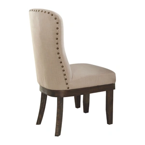 ACME Landon Fabric Dining Chair, Beige & Salvage Brown (Set of 2)
