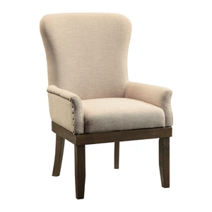 ACME Landon Fabric Dining Armchair, Beige & Salvage Brown