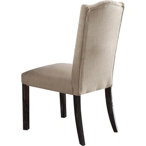 ACME Gerardo Fabric Dining Chair, Beige & Weathered Espresso (Set of 2)