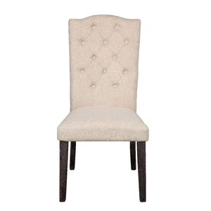 ACME Gerardo Fabric Dining Chair, Beige & Weathered Espresso (Set of 2)