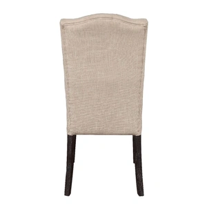 ACME Gerardo Fabric Dining Chair, Beige & Weathered Espresso (Set of 2)