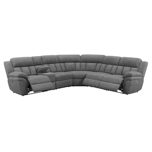 Coaster Bahrain 6-piece Chenille Fabric Motion L-Shape Sectional Sofa, Charcoal