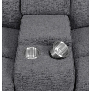 Coaster Bahrain Chenille Motion Loveseat With Console, Charcoal