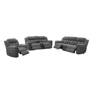 Coaster Bahrain Chenille Motion Living Room Set, Charcoal