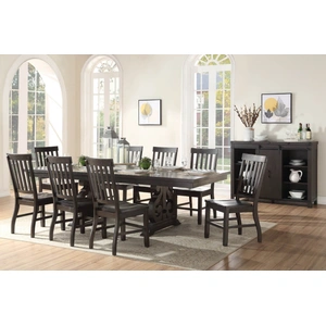 ACME Maisha Wood Extendable Dining Set, Rustic Walnut