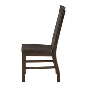 ACME Maisha Wood Dining Side Chair in Rustic Walnut (Set of 2)