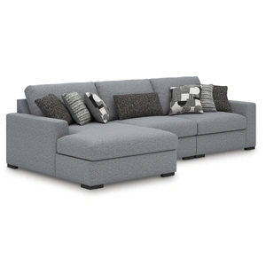 Ashley Furniture Bealton 3-Piece Fabric Sectional Sofa w/Left Arm Chaise Facing, Salt/Pepper