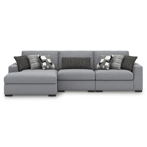 Ashley Furniture Bealton 3-Piece Fabric Sectional Sofa w/Left Arm Chaise Facing, Salt/Pepper
