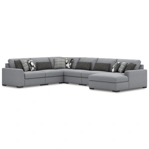 Ashley Furniture Bealton 5-Piece Fabric U-Shaped Sectional Sofa w/Right Chaise, Salt/Pepper