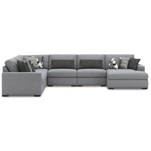 Ashley Furniture Bealton 5-Piece Fabric U-Shaped Sectional Sofa w/Right Chaise, Salt/Pepper