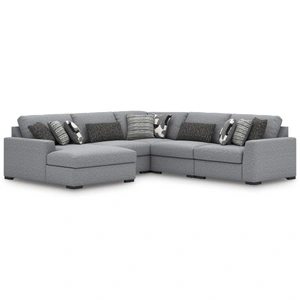 Ashley Furniture Bealton 5-Piece Fabric U-Shaped Sectional Sofa w/Left Chaise, Salt/Pepper