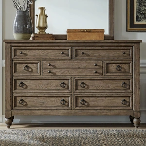 Liberty Furniture Americana Farmhouse 9-Drawer Dresser | Solid Wood | Sohomod