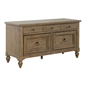 Liberty Furniture Americana Farmhouse Wood 5-Drawer Credenza, Dusty Taupe