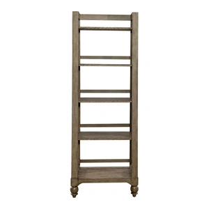 Liberty Furniture Americana Farmhouse Wood Leaning Pier Bookcase, Dusty Taupe
