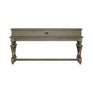Liberty Furniture Americana Farmhouse Rectangular Wood Console Bar Table w/Charging Station, Dusty Taupe