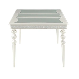 ACME Maverick Glass/Wood Extendable Dining Table, Platinum