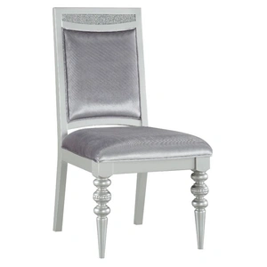 ACME Maverick Fabric/Wood Dining Side Chair, Platinum (Set of 2)