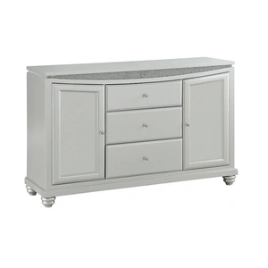 ACME Maverick Wood Server w/2 Doors & 3 Drawers, Platinum