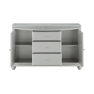 ACME Maverick Wood Server w/2 Doors & 3 Drawers, Platinum